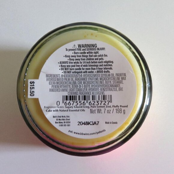 Bath & Body Works Iced Lemon Pound Cake - Single Wick Candle, NWT - Picture 2 of 4